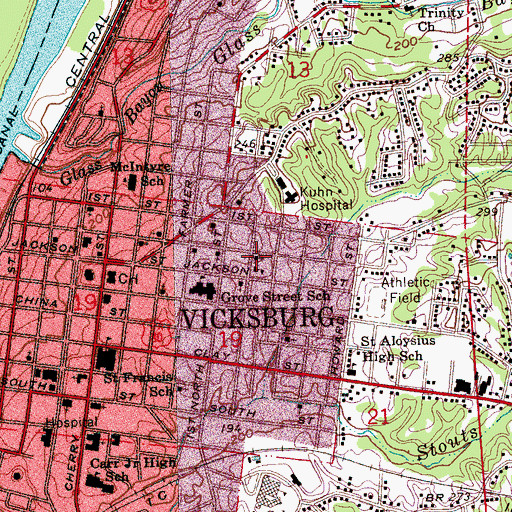 Topographic Map of Saint Marys Catholic Church, MS