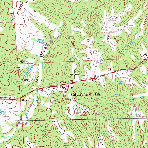 Topographic Map of Southall, MS