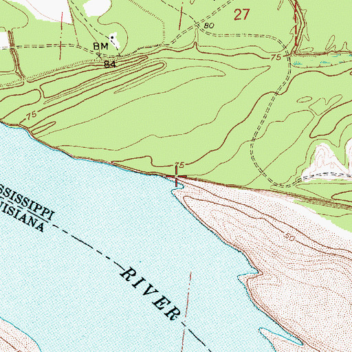 Topographic Map of Ursino Landing (historical), MS