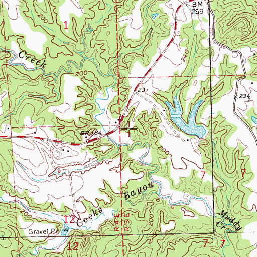 Topographic Map of Warren County Recreational Complex, MS