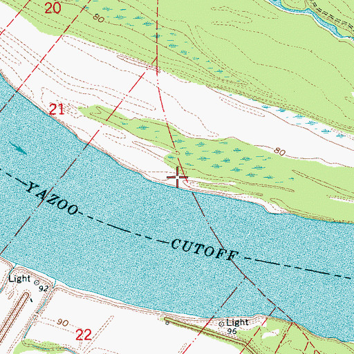 Topographic Map of Youngs Point Landing, MS