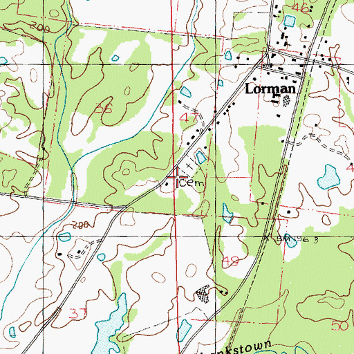 Topographic Map of Cane Ridge Church (historical), MS