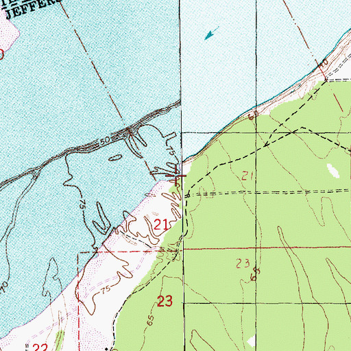 Topographic Map of Cottage Bend, MS