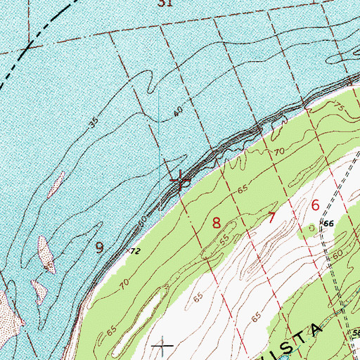 Topographic Map of Kempe Bend, MS