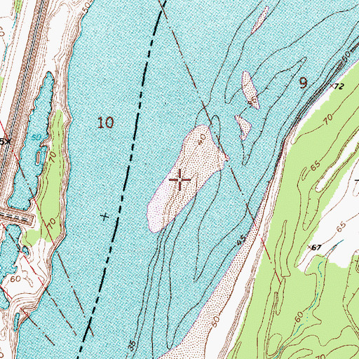 Topographic Map of Kemps Bend Bar, MS