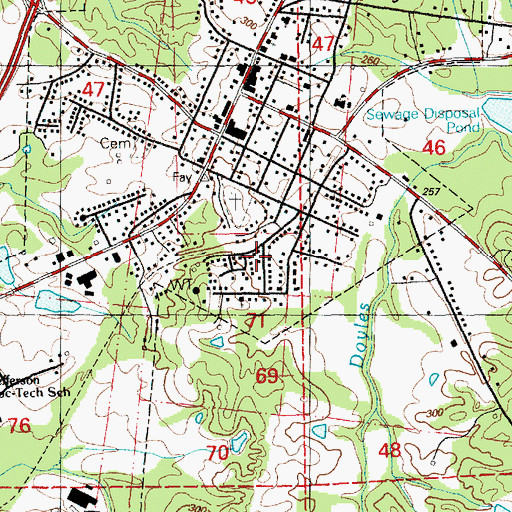 Topographic Map of Mount Zion Church of God in Christ, MS
