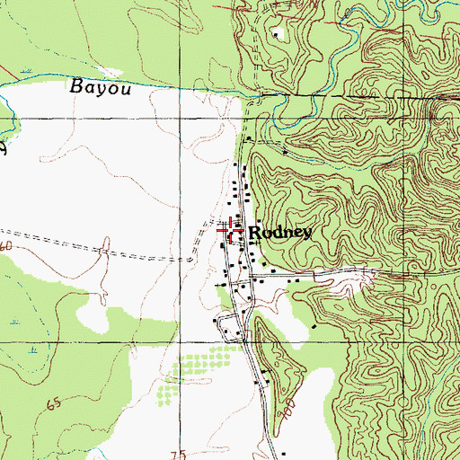 Topographic Map of Old Mount Zion Church (historical), MS
