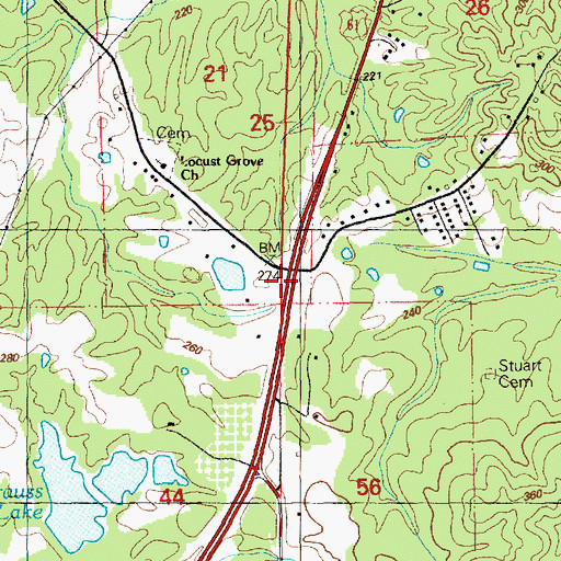 Topographic Map of Phoenix (historical), MS