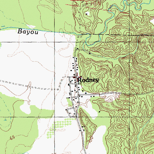Topographic Map of Rodney School (historical), MS