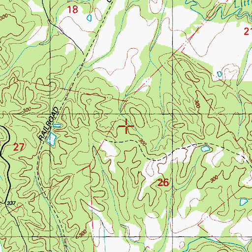 Topographic Map of Spring Hill Meetinghouse (historical), MS