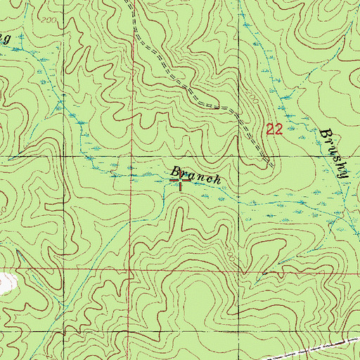 Topographic Map of Alligator Branch, MS