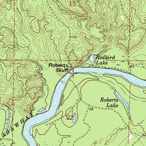 Topographic Map of Colemans Ferry (historical), MS