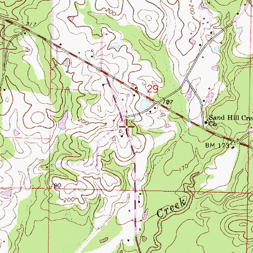 Topographic Map of Freeman School (historical), MS