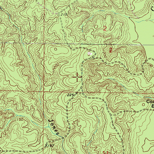 Topographic Map of Jane Hills, MS