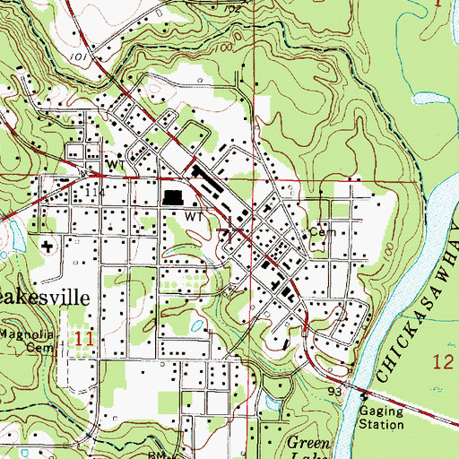 Topographic Map of Leakesville Methodist Church, MS