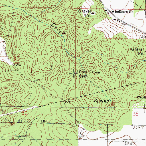 Topographic Map of Sand Hill Church (historical), MS