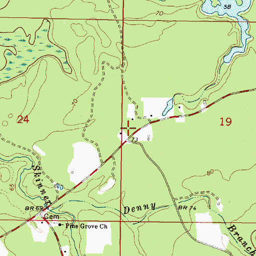 Topographic Map of Vernal School (historical), MS