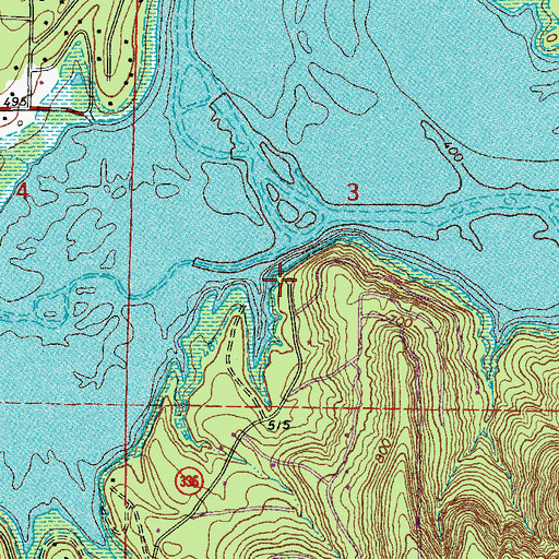 Topographic Map of Bloomington (historical), AR