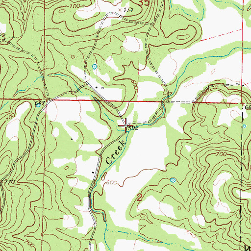 Topographic Map of Butter Creek (historical), AR