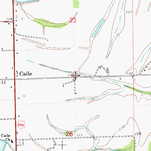 Topographic Map of Caile School (historical), MS