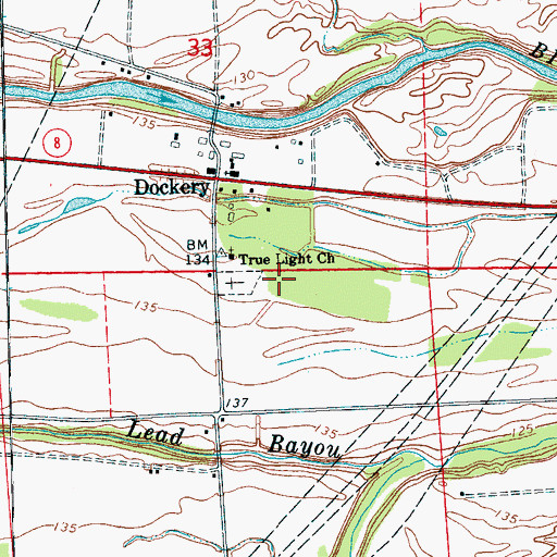 Topographic Map of Dockery School (historical), MS