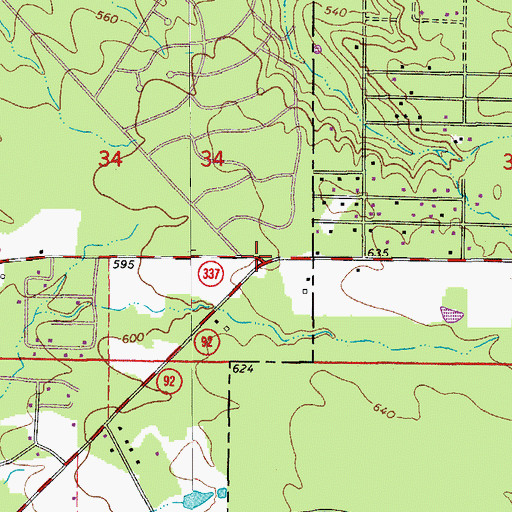 Topographic Map of Chalk (historical), AR