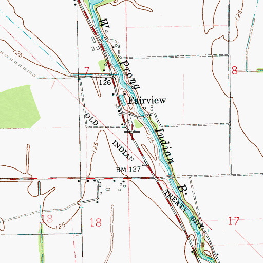 Topographic Map of Fairview Methodist Church (historical), MS