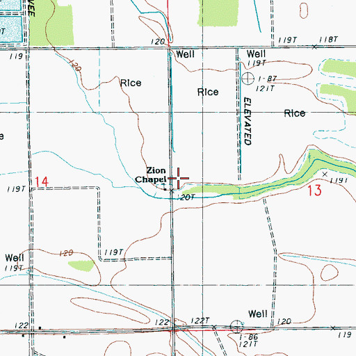 Topographic Map of Grayford School (historical), MS