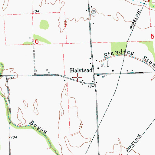 Topographic Map of Halstead School (historical), MS