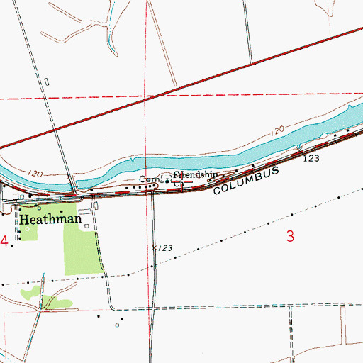 Topographic Map of Heathman School (historical), MS