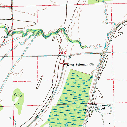 Topographic Map of King Solomon School (historical), MS