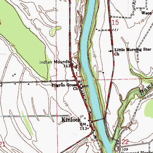 Topographic Map of Kinlock School (historical), MS