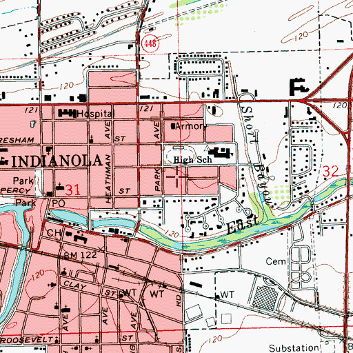 Topographic Map of Legion Field, MS