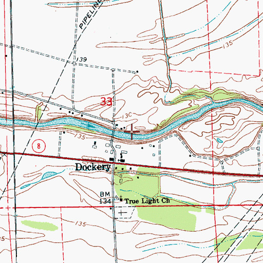 Topographic Map of Mallalieu United Methodist Church, MS