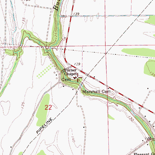 Topographic Map of Marshall School (historical), MS