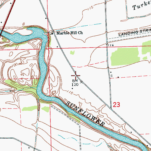 Topographic Map of McDaniels, MS