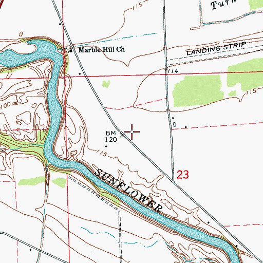 Topographic Map of McDaniels Chapel (historical), MS