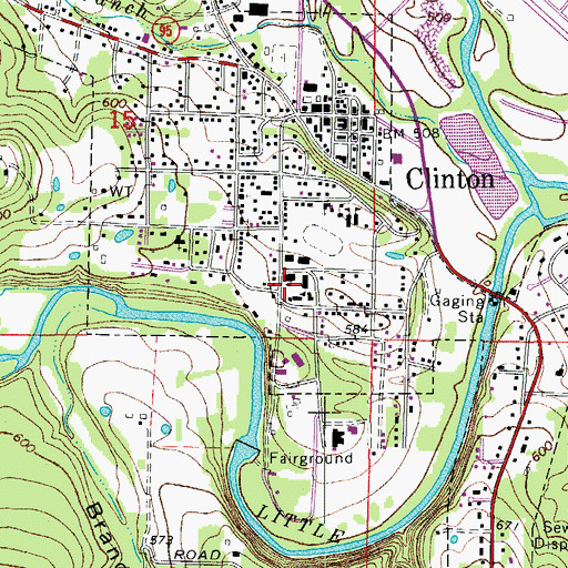 Topographic Map of Clinton High School, AR