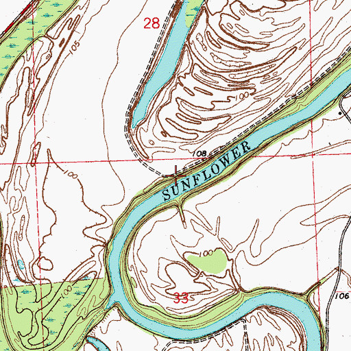 Topographic Map of New Berlin Landing, MS