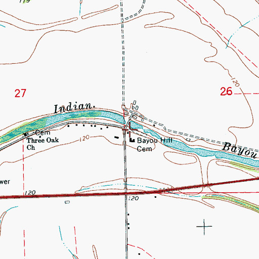 Topographic Map of New Hope Church (historical), MS