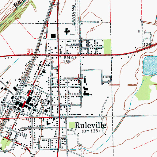 Topographic Map of New Jerusalem Church, MS