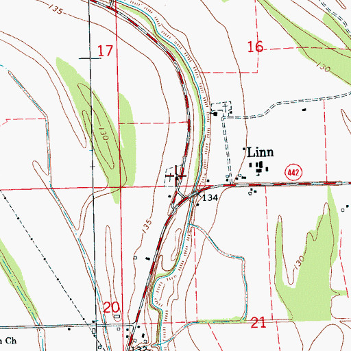 Topographic Map of Linn Methodist Church, MS