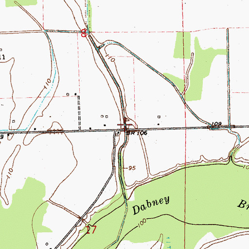 Topographic Map of Ditch Number Thirtyfour, MS