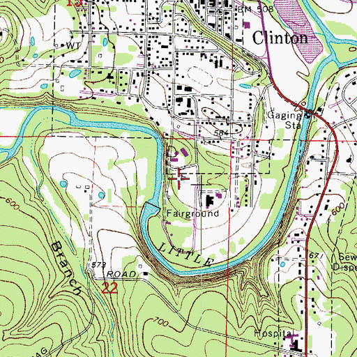 Topographic Map of Clinton Elementary School, AR