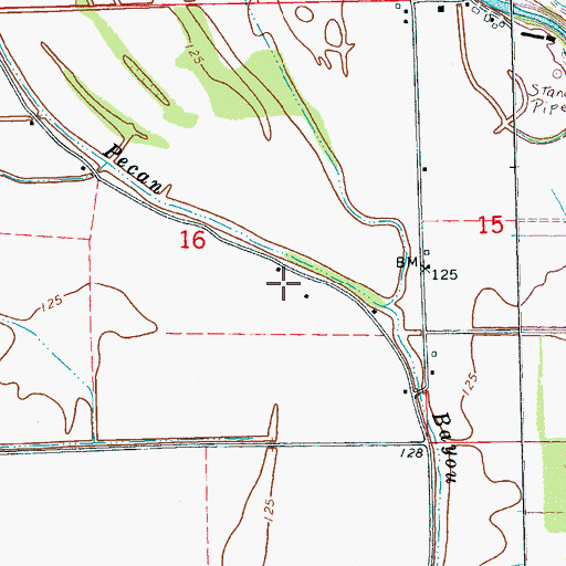 Topographic Map of Ricoe School (historical), MS