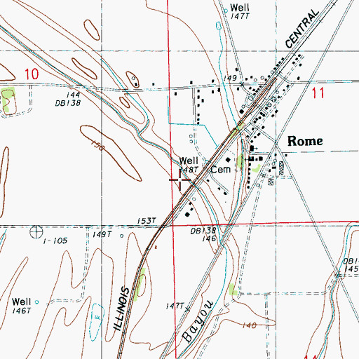 Topographic Map of Rome School (historical), MS