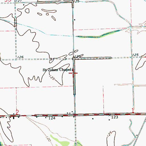 Topographic Map of Saint Johns School (historical), MS