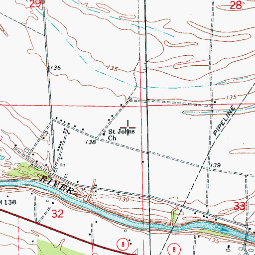 Topographic Map of Saint Johns School (historical), MS