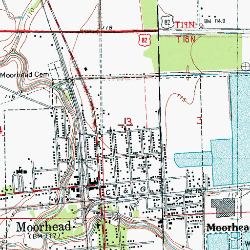 Topographic Map of Saint Luke Church of God in Christ, MS