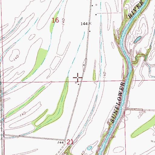 Topographic Map of Saint Marys Church (historical), MS